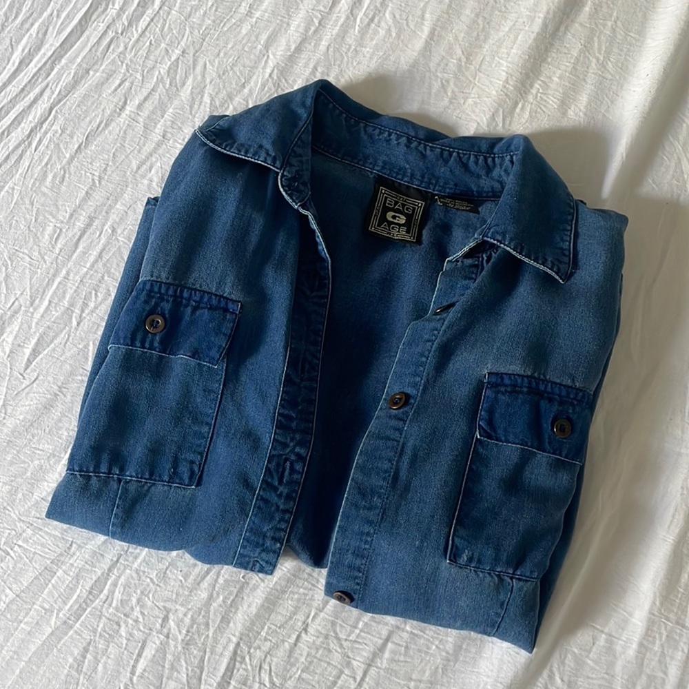 Vintage denim colored button down